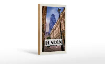 Produktbild von Holzschild Reise 12x18cm London England Innenstadt Schild