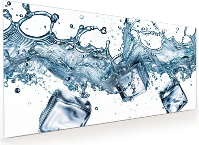 Produktbild von Küchenrückwand Spritzschutz Glas mit Motiv Wasserspritzer 40 x 40 cm
