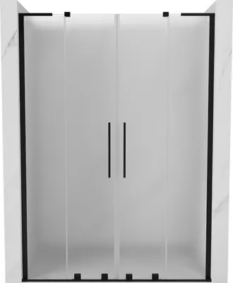 Produktbild von Mexen Velar L Duo Schiebetüren für die Dusche 160 cm, matt, schwarz - 871-160-003-32-70
