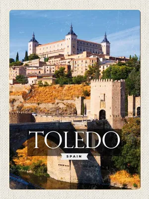 Produktbild von vianmo Holzschild 40x30 cm Tolerado Spain Altstadt Bildmotiv Reisemotiv Straße Stadt