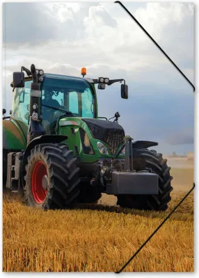 Produktbild von itenga Gummizugmappe Sammelmappe Zeichenmappe A4 PP Motiv TRAKTOR AUF DEM FELD