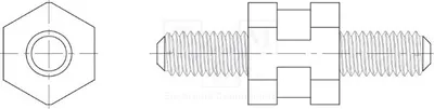 Produktbild von 10x Distanzmuffe M3 sechskant 66 8G509V41295 Distanzhülsen aus Kuntoff L: 25mm