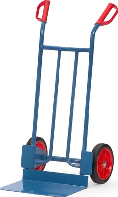 Produktbild von Fetra Stahlrohr-Sackkarre mit extra breiter Schaufel & pannensichere Vollgummibereifung | Traglast 250kg |  Germany | Blau