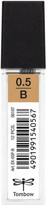 Produktbild von Tombow Feinminen-Bleistiftminen schwarz B 0,5 mm, 12 St.