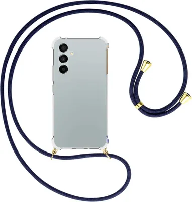 Produktbild von Handykette Backcover-Schutzhülle mit Band (Metall goldfarben) für Samsung Galaxy A54 5G (6.4'') - dunkelblau