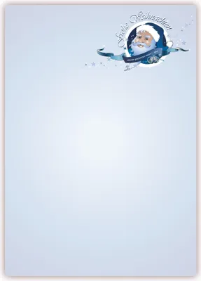 Produktbild von Motiv Briefpapier (Weihnachten-5047, DIN A4 100 Blatt) Weihnachtsmann blau, Frohe Weihnachten und ein glückliches neues Jahr