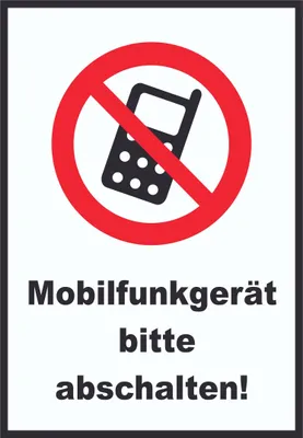 Produktbild von Handy aus Mobilfunkgerät abschaltenSchild A4 Rückseite selbstklebend