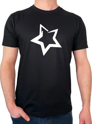 Produktbild von Huuraa Herren T-Shirt Stern Star S Black Bio Baumwolle Fairtrade Herrenshirt Geschenkidee