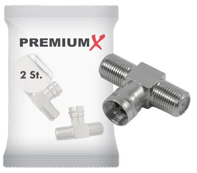 Produktbild von 2x F-Stecker auf 2x F-Kupplungen Verbinder Adapter Koax- und Antennenkabel