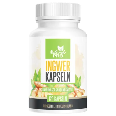 Produktbild von Natural Pro| Ingwer Kapseln | Natürlich | Mit wertvollen Pflanzenstoffen