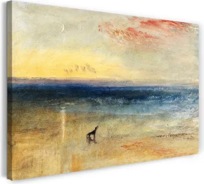 Produktbild von Leinwandbild (120x80cm): William Turner - Dawn after the Wreck, echter Holz-Keilrahmen inkl. Aufhänger, handgefertigt in Deutschland