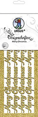Produktbild von Ursus 57540003 - Designschriften Merry Christmas, 2 Bogen, gold