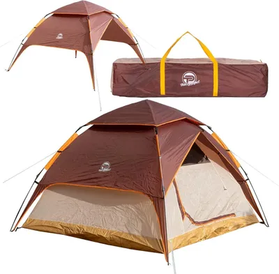 Obrázek produktu pro Automatický kempinkový stan pop-up stan pro 3-4 osoby 2 v 1 kempinkový stan a pavilon/ochrana před sluncem - dvouplášťový, větruodolný včetně tašky na přenášení