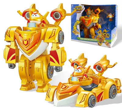 Produktbild von Super Wings EU770352 - Super Robot Suit Golden Boy, ca. 18 cm große verwandelbar