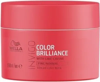 Zdjęcie produktu dla Wella Professionals INVIGO Brilliance Mask Fine, 150 ml, Kobiety, Mocne włosy, Włosy normalne, Korekta kolorów, Ochrona, Wzmacniający, Słoiczek, 1 szt.