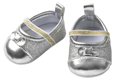 Produktbild von Puppen-Glitzerballerinas silber 38-45cm
