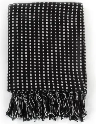 Obrázok produktu pre vidaXL hod bavlneným plédom 125x150 cm čierna