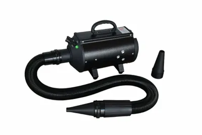 Produktbild von Doppelstrahl-Wassergebläse mit Schalldämpfer – Leises Wassergebläse – 2200 Watt – Schwarz – Für Hunde und Welpen