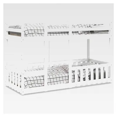 Produktbild von Etagenbett Weiß 90x190 cm aus Massivholz Kiefer