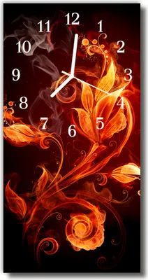 Produktbild von Tulup Glasuhr Wanduhr Küchenuhr Echt-Glas 30x60 Blumen Abstrakt Mehrfarbig