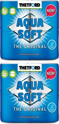 Produktbild von 2 x Thetford Aqua Soft Toilettenpapier WC Papier Campingtoilette 4 Rollen