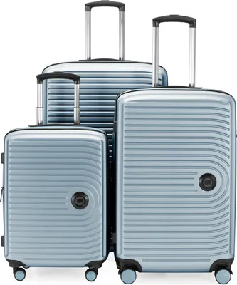 Image de HAUPTSTADTKOFFER - Mitte - Set de valises 3 trolley à coque dure, TSA, extension XXL, 4 roulettes (S, M & L),Pool bleu