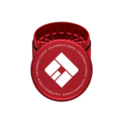 Produktbild von Premium Toothless Grinder Hollywood Rot 2.0 – Zahnlose Kräutermühle 4-teilig mit Magnetverschluss & Feinsieb