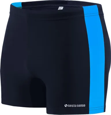 Produktbild von Sesto Senso Herren Badehose Sportlich wasserdicht zum Schwimmen enganliegende Bademode Größe 3XL Blau