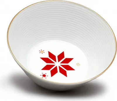 Zdjęcie produktu dla Thun 1794 Miska na kompot, 16 cm, Lea, świąteczne czerwone płatki, złoto, Thun