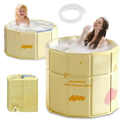 Productafbeelding van Opvouwbaar bad, inklapbaar, 70x70x40 cm, draagbaar, geschikt voor gebruik in de douche en buiten