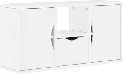 Immagine prodotto di vidaXL Mobile TV con cassetto bianco 79x24x40 cm in legno di pino massiccio