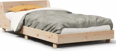 Zdjęcie produktu dla Maison Exclusive – łóżko z litego drewna bez materaca 90 x 190 cm, drewno sosnowe