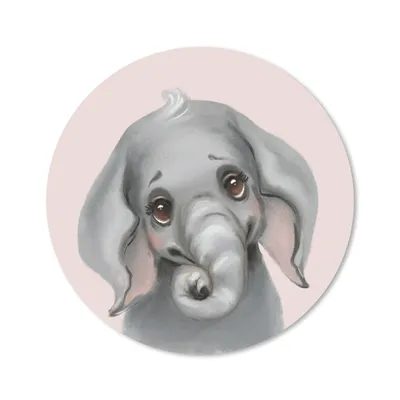 Produktbild von MuchoWow® Mauspad Mousepad Elefant - Rosa - Dschungel 20x20 cm - Mousepads - Maus Mat - Pad - Mausunterlage - Schreibtischmatte