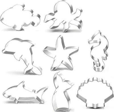 Image de Set emporte-pièce Océan Créatures 8 pièces acier inoxydable Moule à biscuits