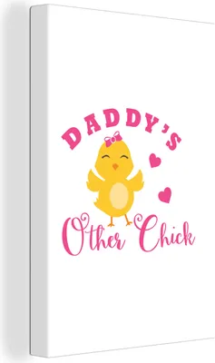 Produktbild von OneMillionCanvasses® - Leinwandbilder - 90x140 cm, Ostern - Zitate - Daddys anderes Küken - Herzen, Wandbilder Kunstdruck Wanddekoration - Wandschmucke - Schlafzimmer
