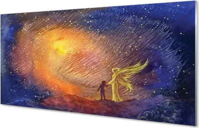Produktbild von Glasbilder 120x60 Wandkunst Mann Himmel