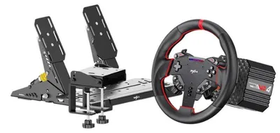 Produktbild von Rennlenkrad VD4 - Direct Drive Wheel mit Pedalen - 4 Nm - 28 cm - 180° Lenkwinkel - Force Feedback - Bluetooth für PC Windows 10 - Schwarz