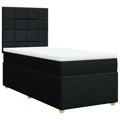Zdjęcie produktu dla vidaXL Łóżko sprężynowe z materacem czarne 90x200 cm tkanina