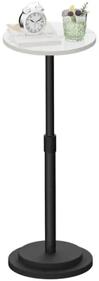 Obrázok produktu pre Príkonový stolík, výškovo nastaviteľný, kov, biela farba, 45-78 cm