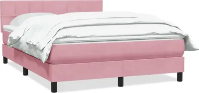 Produktbild von vidaXL Boxspringbett mit Matratze Rosa 160x220 cm Samt