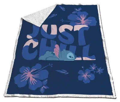 Produktbild von Lilo & Stitch Sherpa Wohndecke – Kuschelige Tagesdecke 170x130 cm