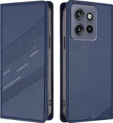 Produktbild von Hülle für Motorola ThinkPhone 25/Edge 50 Neo, Kunstleder Brieftaschen Handyhülle mit Kartenfach und Standfunktion Blau