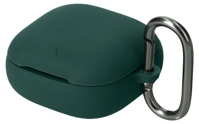 Produktbild von kwmobile Schutzhülle für Anker soundcore Liberty Buds Hülle - TPU Silikon Case für Kopfhörer Ladecase - stoßfestes Cover mit Karabiner - Dunkelgrün