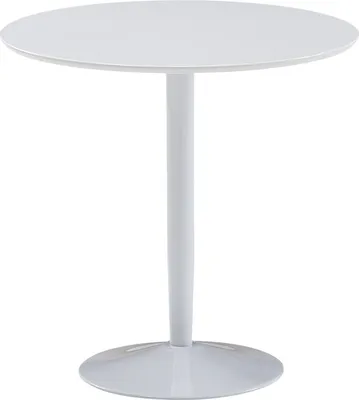Produktbild von Esstisch Rund 75x75x74 cm Kleiner Küchentisch Weiß Hochglanz | Runder Esszimmertisch 2 Personen | Moderner Frühstückstisch Küche | Tisch Esszimmer Klein