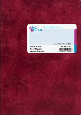 Zdjęcie produktu dla König & Ebhardt 8615242 Geschäftsbuch A5 kariert, 5 mm rot