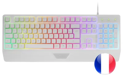 Produktbild von Mars Gaming MK124, Volle Größe (100%), Kabelgebunden, USB, Membran Key Switch, RGB-LED, Weiß