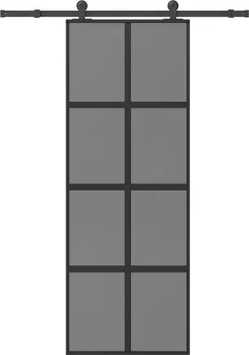 Produktbild von Schiebetür mit Beschlag 76x205 cm Hartglas & Aluminium