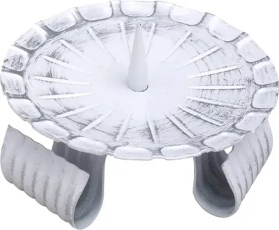 Produktbild von Kerzenleuchter Ø10cm Eisen Dreifußleuchter mit Dorn Altarleuchter Weiss/Silber