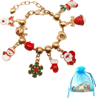 Produktbild von Adventskalender mit Armbändern – Adventskalender mit Schmuck für Mädchen – Adventskalender 2025 mit Armband und 10 Anhängern – Weihnachtsgeschenk