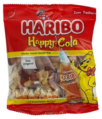 Produktbild von Haribo Happy Cola, Gummibärchen, 175 g, Cola, Türkis, Durchscheinend, 110 kcal, 25 g